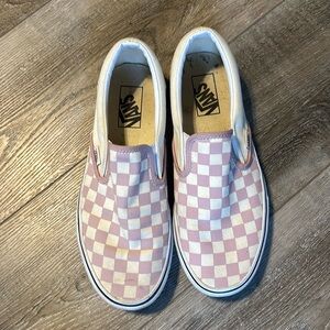 Pink checkered Vans excellent condition, worn once.